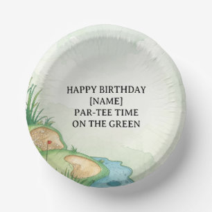 Golf Course Party Design with Custom Name & Event  Paper Bowls