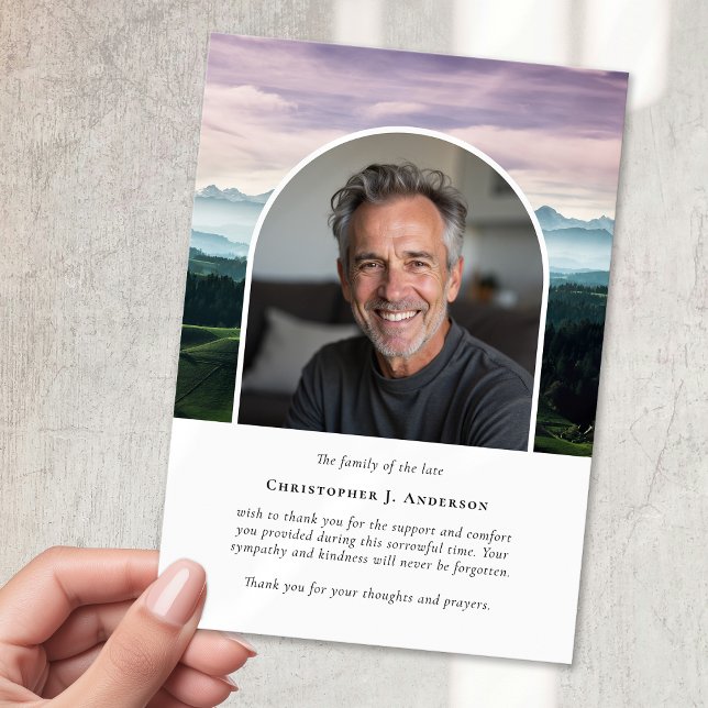 Golf Course Photo Sympathy Funeral Memorial Thank You Card (Creator Uploaded)