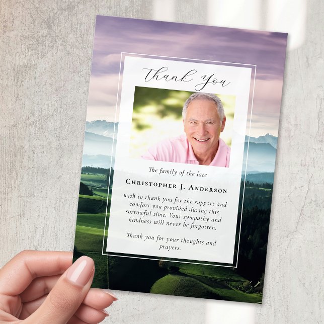 Golf Course Photo Sympathy Funeral Memorial Thank You Card (Creator Uploaded)