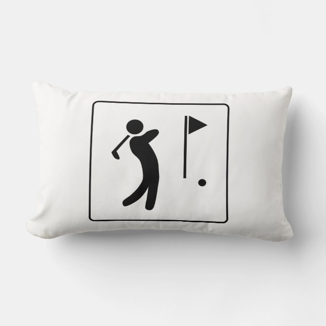 Golf Course Pictogram Lumbar Pillow (Front)