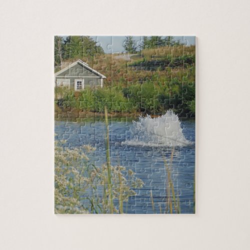 Golf Course pond and fountain Jigsaw Puzzle