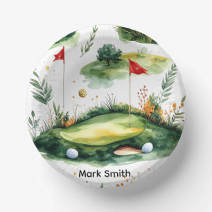 Golf Course Putting Green Paper Bowls