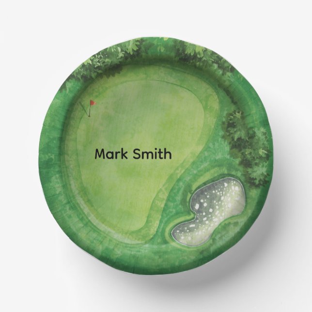 Golf Course Putting Green  Paper Bowls (Front)