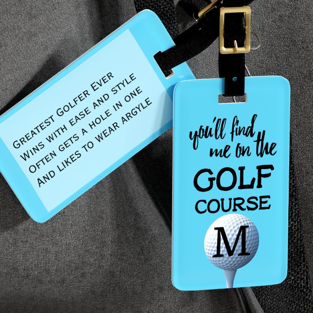 Golf Course Quote Monogram Sports Luggage Tag (Creator Uploaded)