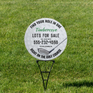 Golf Course Real Estate Sale Sign