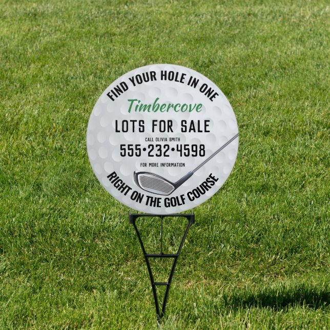 Golf Course Real Estate Sale Sign (Insitu)