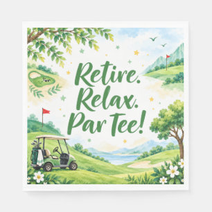 Golf Course Retirement Golfer watercolor Napkins