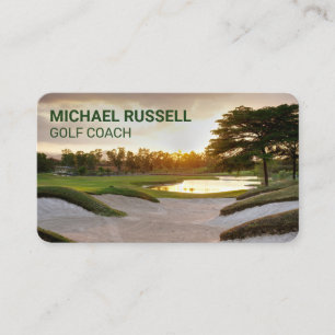 Golf Course Sand Bunker View Sports Coach Business Card