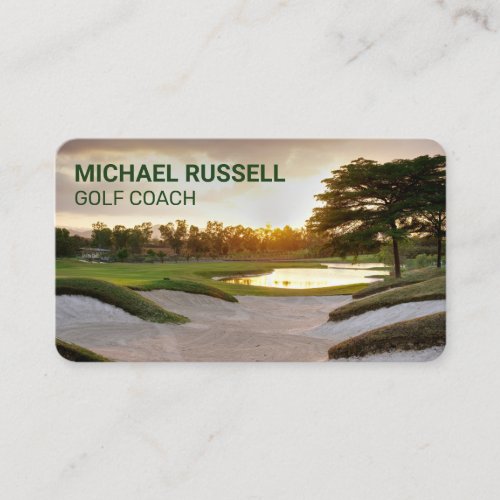 Golf Course Sand Bunker View | Sports Coach Business Card