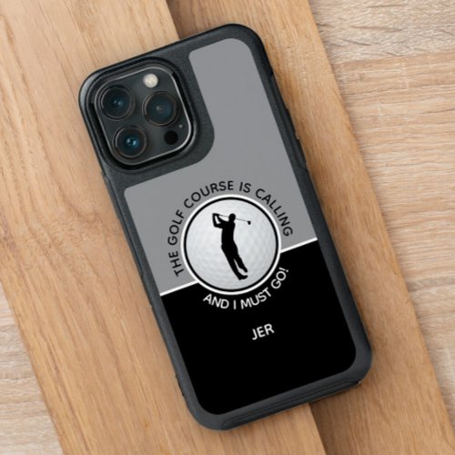 Golf Course Sports Quote Otterbox Black Gray Mens iPhone 13 Pro Max Case