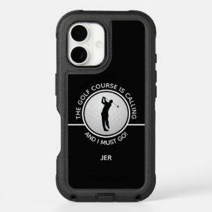Golf Course Sports Quote Otterbox Black White Mens iPhone 16 Case