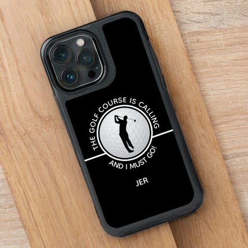 Golf Course Sports Quote Otterbox Black White Mens iPhone 13 Pro Max Case