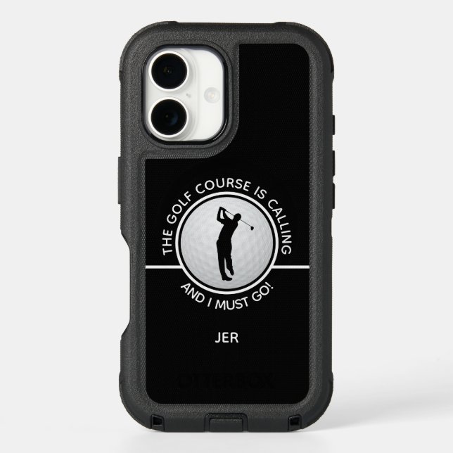 Golf Course Sports Quote Otterbox Black White Mens Otterbox iPhone Case (Back)