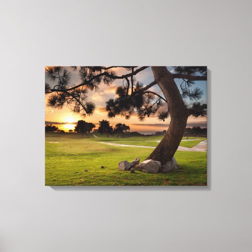 Golf Course Sunset Canvas Print
