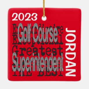 Golf Course Superintendent Extraordinaire CUSTOM Ceramic Ornament