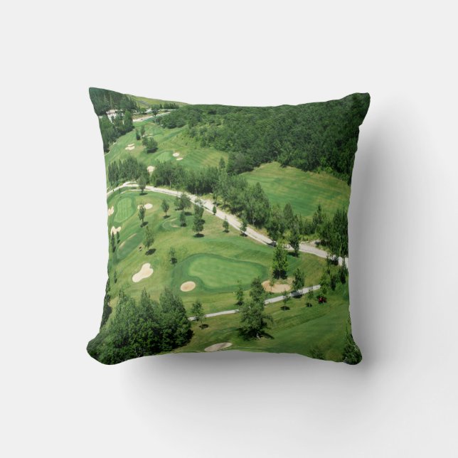 Golf Course Throw Pillow (Front)