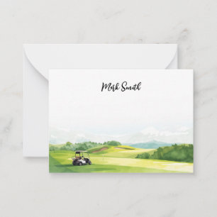 Golf course with Name for golfer  Note Card