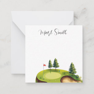 Golf course with Name gifts for golfer Note Card