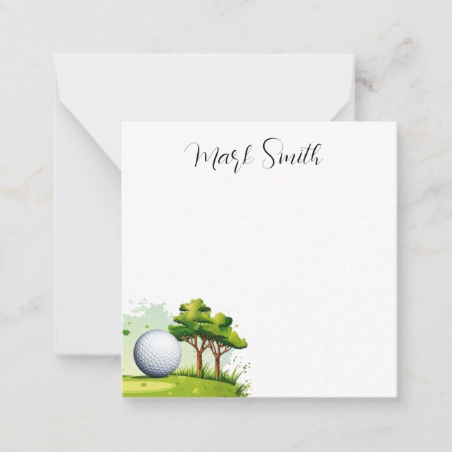 Golf course with Name gifts for golfer Note Card (Front)