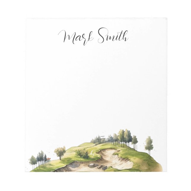 Golf course with Name gifts for golfer Notepad (Front)