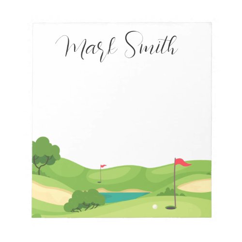Golf course with Name Notepad