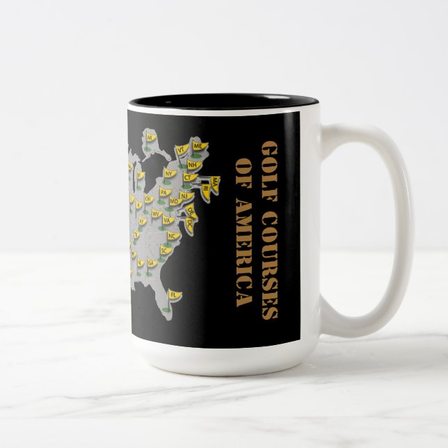 Golf Courses Of America Map Two-Tone Coffee Mug (Right)