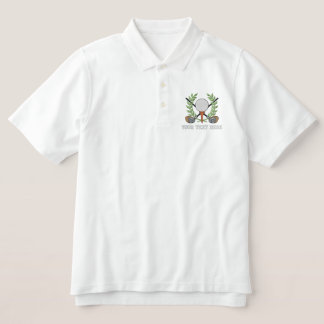 Golf Crest - add your text - father's day Embroidered Polo Shirt
