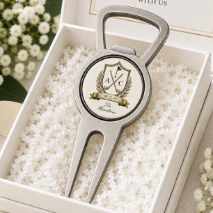 Golf Crest Family Name Wedding Favors Divot Tool