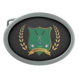 GOLF Crest , Golf Clubs, Logo, Cool Oval Belt Buckle