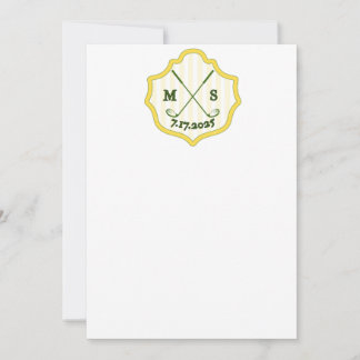 Golf Crest with Date Invitation