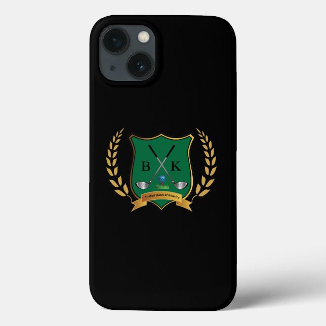 GOLF Crest with Laurel Wreath and Monogram iPad Case-Mate iPhone Case (Back)