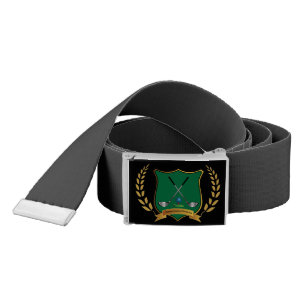 GOLF Crest with Laurel Wreath- Black Belt