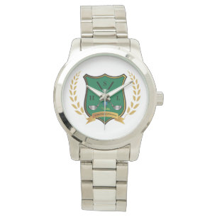 GOLF Crest with Laurel Wreath Monogram Mens Watch