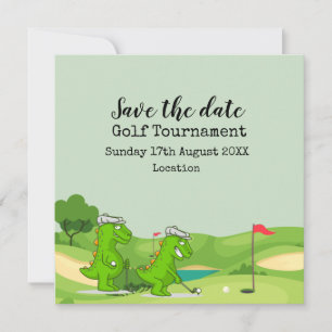 Golf Crocodile on golf course funny party Invitation