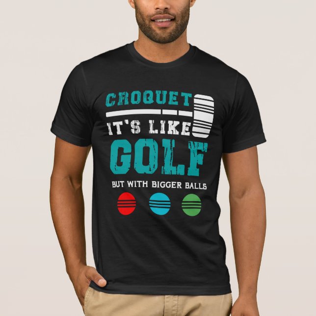 Golf Croquet Game Ball Mallet Wickets Gift ideas  T-Shirt (Front)
