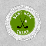 Golf crossed clubs and ball green champ patch