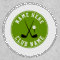 Golf crossed clubs, ball and name green