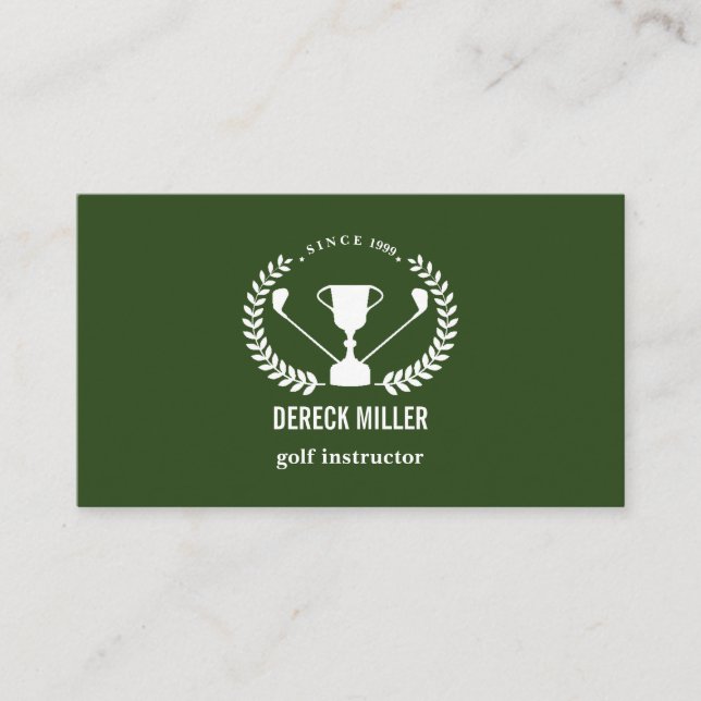 Golf Cup Logo | Golf Professional or Instructor Business Card (Front)