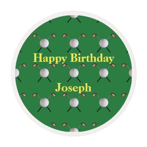 Golf Cupcake Topper Customizable Edible Frosting Rounds
