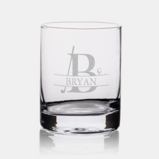 Golf Custom Name Etched Whiskey Glass