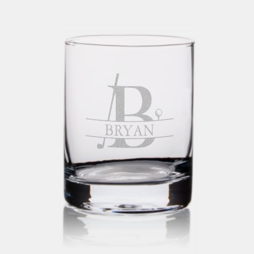 Golf Custom Name Etched Whiskey Glass
