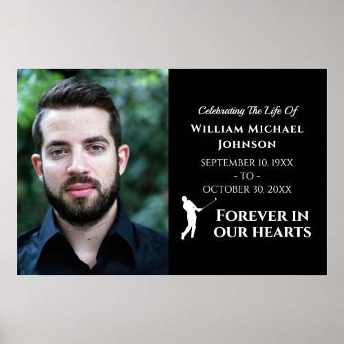 Golf Custom Photo Forever In Our Hearts Memorial Poster