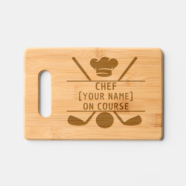 Golf Cutting Board Personalized Chef Gift (Front)