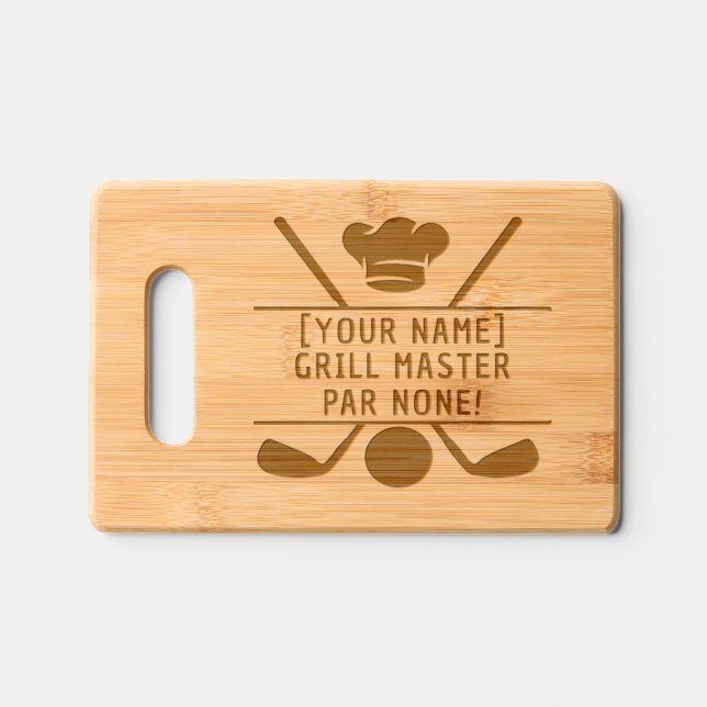 Golf Cutting Board Personalized Grill Master Gift (Front)