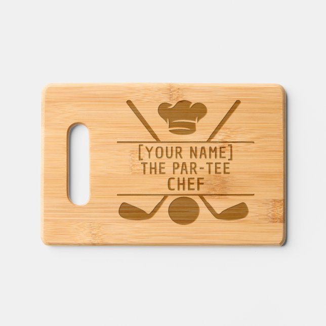 Golf Cutting Board Personalized Par-Tee Chef Gift (Front)