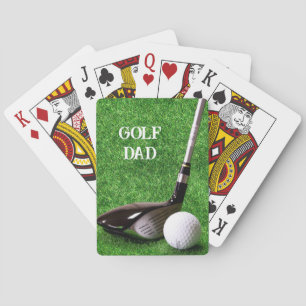 Golf Dad - Driver and Ball on Grass personalize Poker Cards