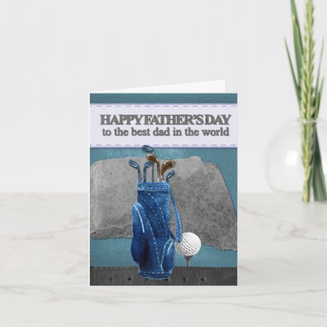 Golf Dad Fathers Day Personalized Card (Front)