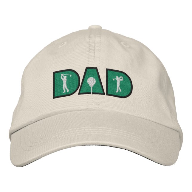 Golf Dad Golfing Sports Embroidered Baseball Hat (Front)