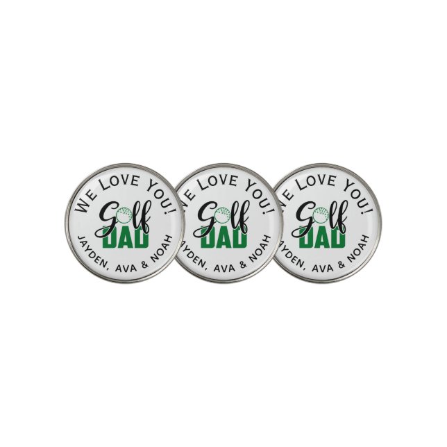 Golf Dad Green  Ball Marker (3 Up)