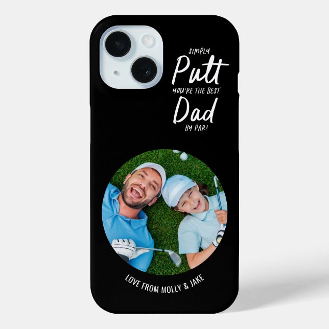Golf dad modern black typography photo gift Case-Mate iPhone case (Back)